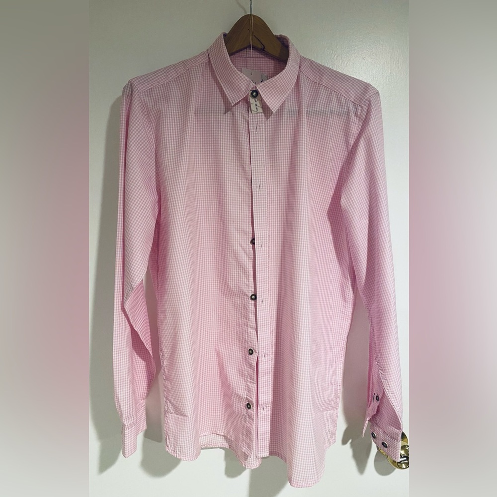 Stockerpoint Classic Men’s Pink Gingham Button-Down Shirt